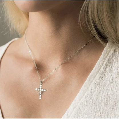 Cross & Crown Necklace - 18K Gold Plated