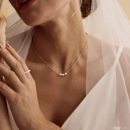 CCGOOD 18K Gold Plated Stainless Steel Necklace Natural Pearl Choker for Women Minimalist Dainty Jewelry Everyday Hypoallergenic